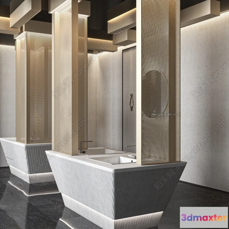 1385364 - Public Toilet - WC - 3D Interior Scene - 3D Models - 108 3D Max