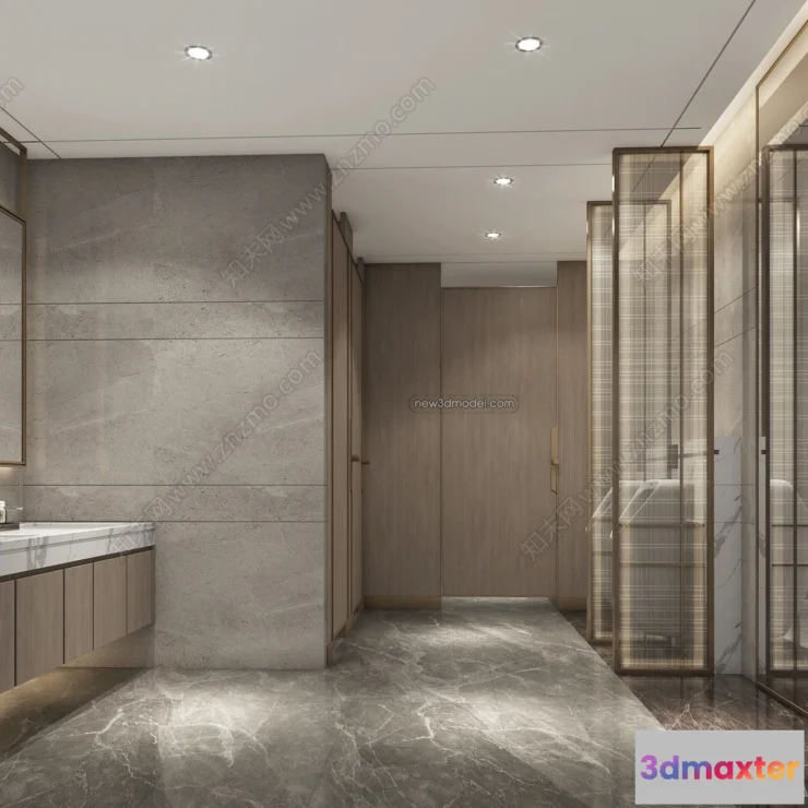 1385431 - Public Toilet - WC - 3D Interior Scene - 3D Models - 109 3D Max