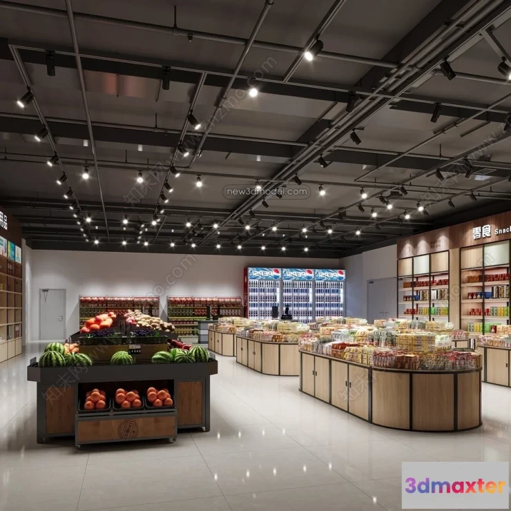 1385444 - Super Market And Shop - 3D Interior Scene - 3D Models - 088 3D Max
