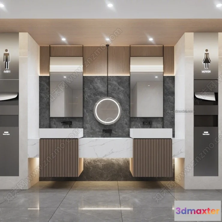 1385499 - Public Toilet - WC - 3D Interior Scene - 3D Models - 110 3D Max