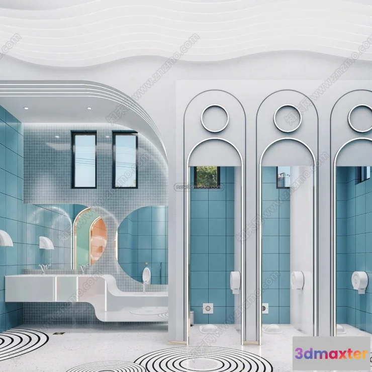 1385880 - Public Toilet - WC - 3D Interior Scene - 3D Models - 116 3D Max