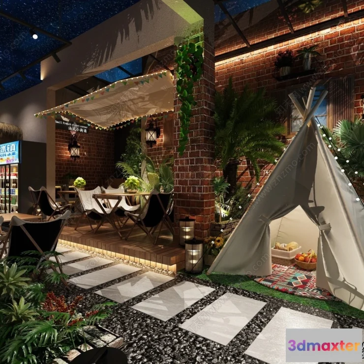 1385925 - Garden Coffee Shop - Fastfood - 3D Models - 097 3D Max