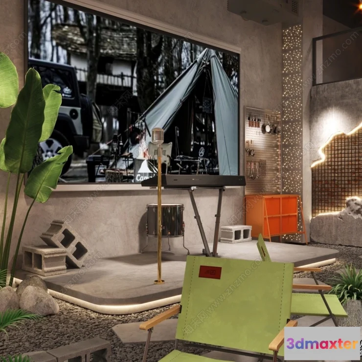 1386053 - Garden Coffee Shop - Fastfood - 3D Models - 099 3D Max