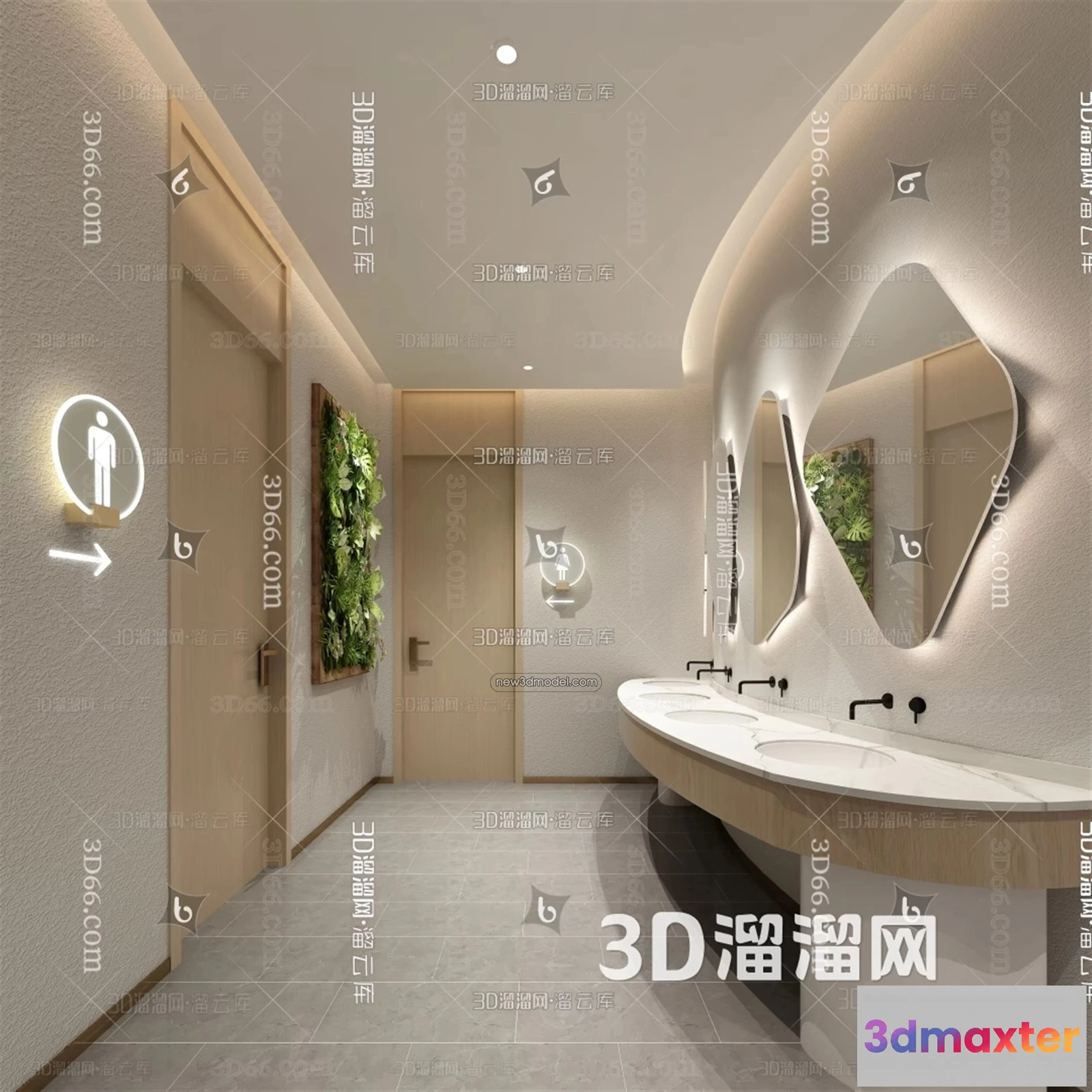 1386065 - Public Toilet - WC - 3D Interior Scene - 3D Models - 119 3D Max