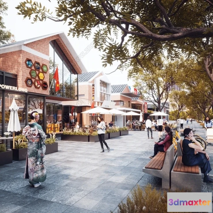 1386121 - Garden Coffee Shop - Fastfood - 3D Models - 100 3D Max