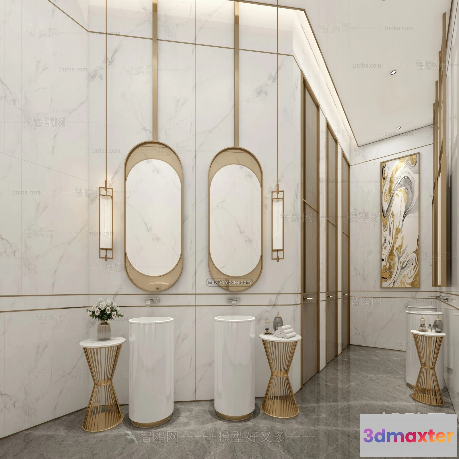 1386263 - Public Toilet - WC - 3D Interior Scene - 3D Models - 122 3D Max