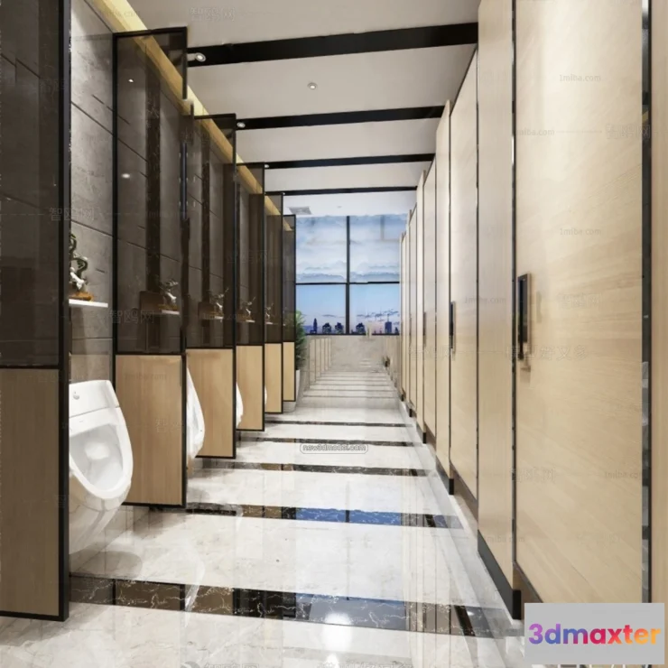 1386333 - Public Toilet - WC - 3D Interior Scene - 3D Models - 123 3D Max