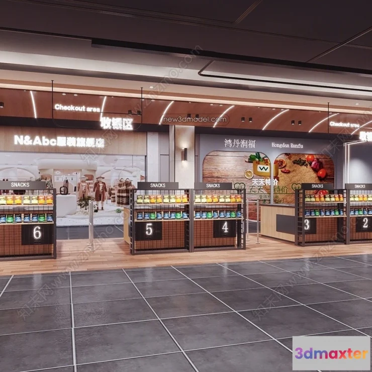1386593 - Super Market And Shop - 3D Interior Scene - 3D Models - 105 3D Max