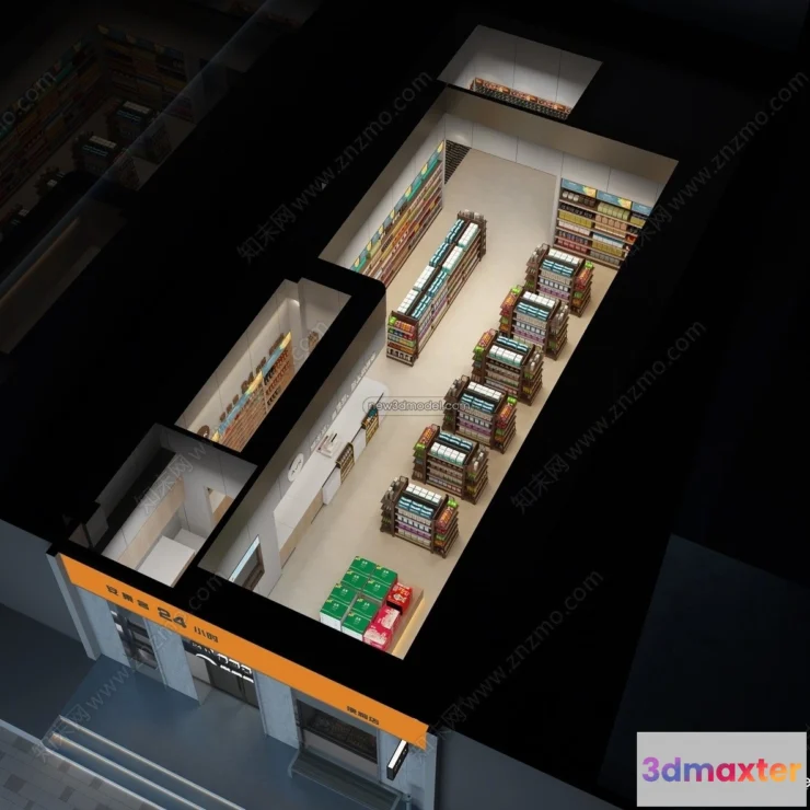 1386658 - Super Market And Shop - 3D Interior Scene - 3D Models - 106 3D Max