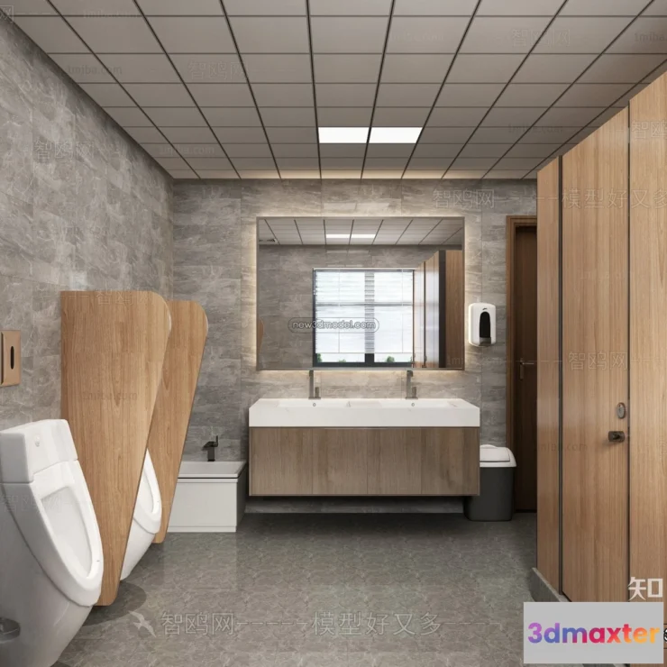 1386666 - Public Toilet - WC - 3D Interior Scene - 3D Models - 128 3D Max