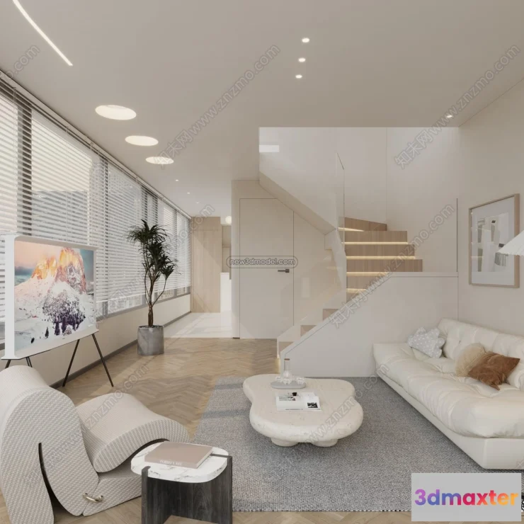 1386687 - Mezzanine Floor - 3D Interior Scene - 3D Models - Modern Style - 003 3D Max