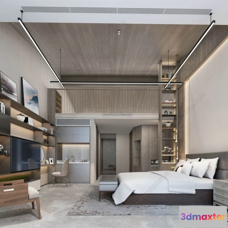 1386878 - Mezzanine Floor - 3D Interior Scene - 3D Models - Modern Style - 006 3D Max