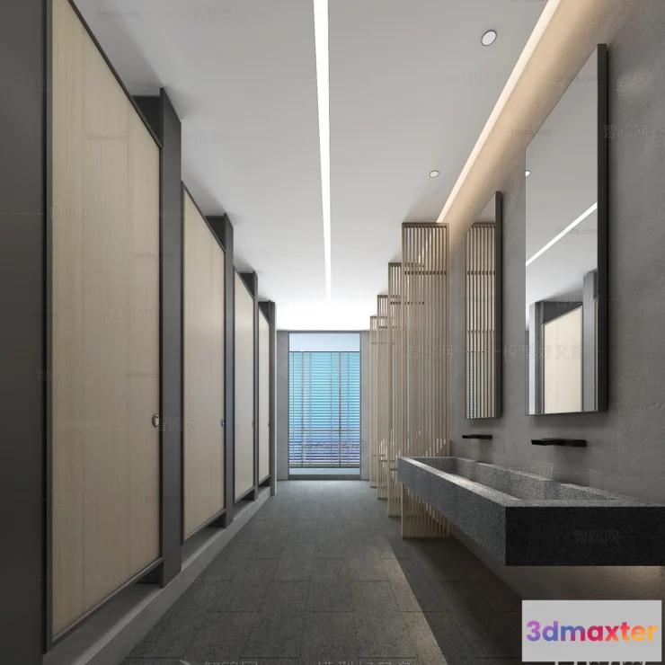 1386926 - Public Toilet - WC - 3D Interior Scene - 3D Models - 132 3D Max