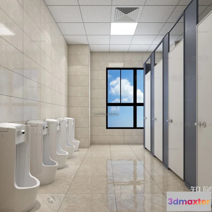 1386991 - Public Toilet - WC - 3D Interior Scene - 3D Models - 133 3D Max