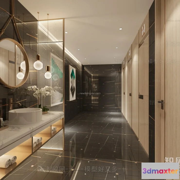 1387183 - Public Toilet - WC - 3D Interior Scene - 3D Models - 136 3D Max