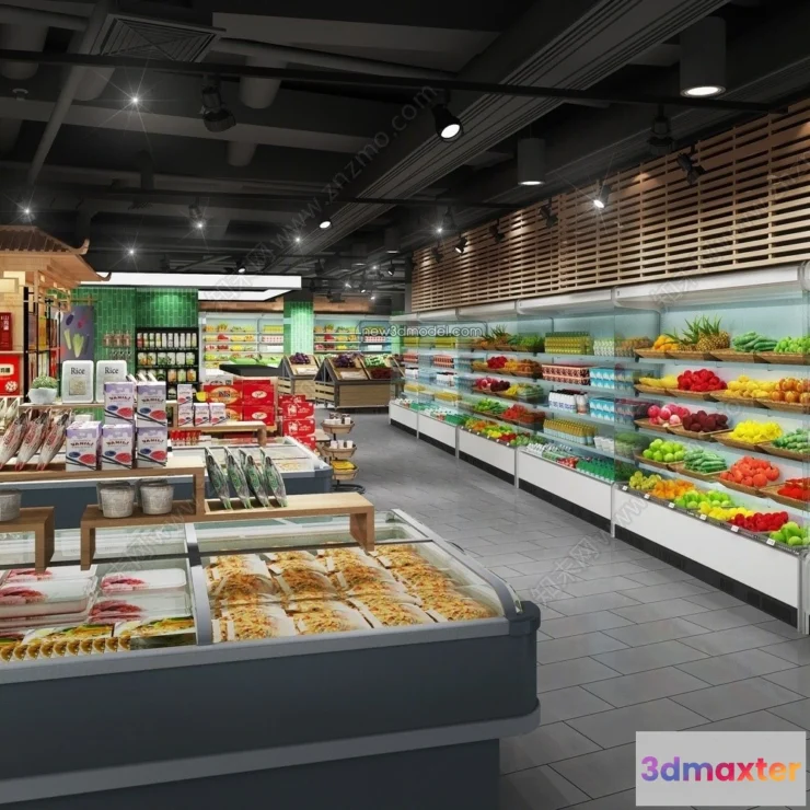 1387259 - Super Market And Shop - 3D Interior Scene - 3D Models - 115 3D Max