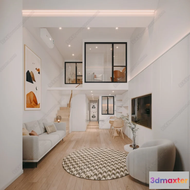 1387285 - Mezzanine Floor - 3D Interior Scene - 3D Models - Modern Style - 012 3D Max