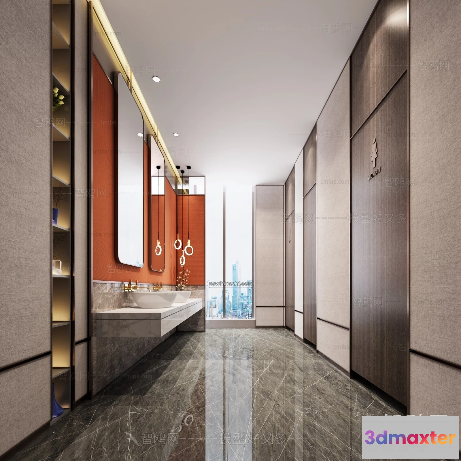 1387309 - Public Toilet - WC - 3D Interior Scene - 3D Models - 138 3D Max