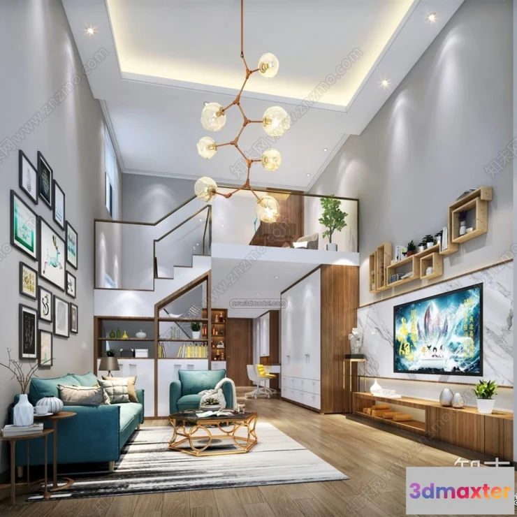 1387345 - Mezzanine Floor - 3D Interior Scene - 3D Models - Modern Style - 013 3D Max