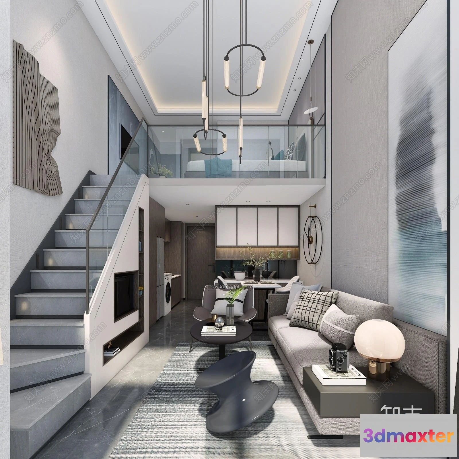 1387411 - Mezzanine Floor - 3D Interior Scene - 3D Models - Modern Style - 014 3D Max