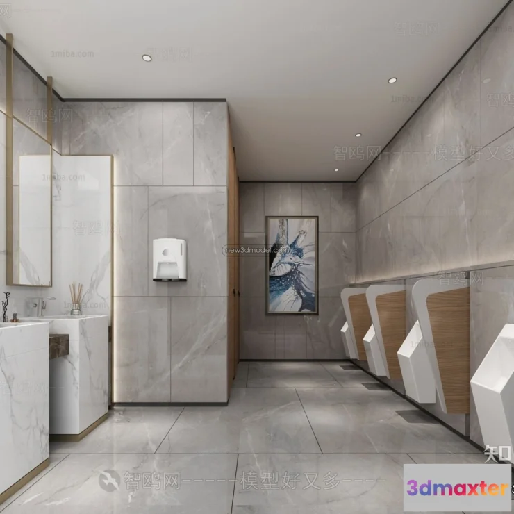 1387443 - Public Toilet - WC - 3D Interior Scene - 3D Models - 140 3D Max