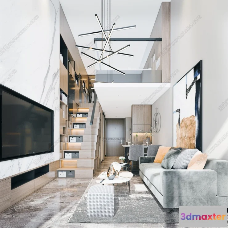 1387472 - Mezzanine Floor - 3D Interior Scene - 3D Models - Modern Style - 015 3D Max