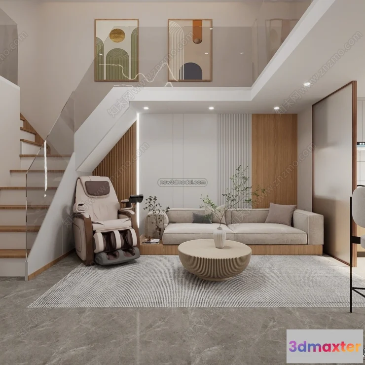 1387587 - Mezzanine Floor - 3D Interior Scene - 3D Models - Modern Style - 017 3D Max