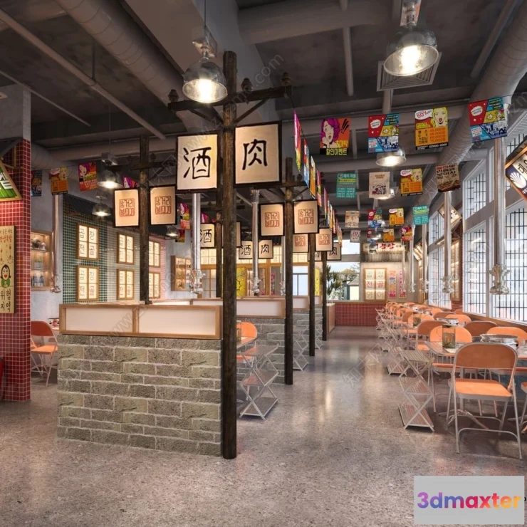 1387809 - Restaurant - Fastfood - 3D Interior Scenes - 015 3D Max