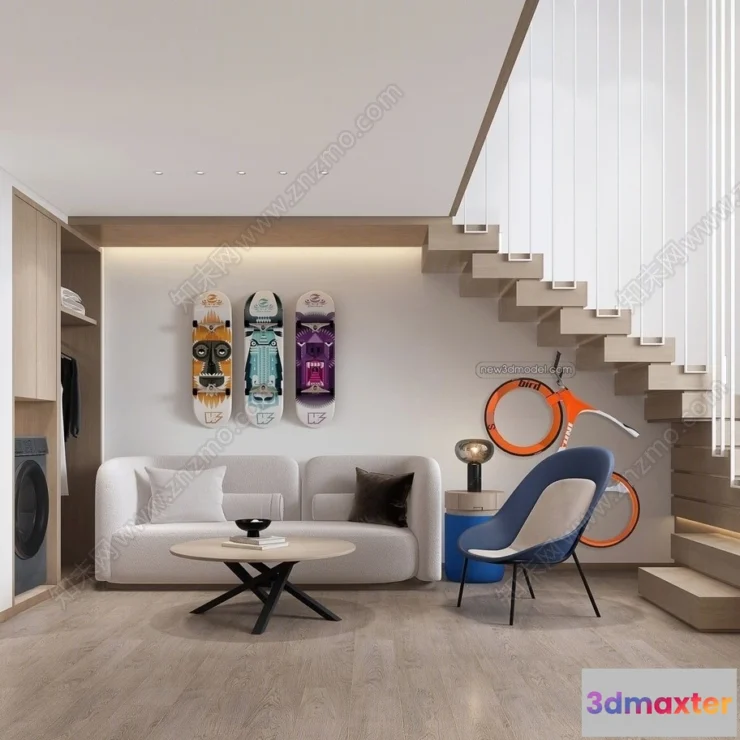 1387843 - Mezzanine Floor - 3D Interior Scene - 3D Models - Modern Style - 021 3D Max