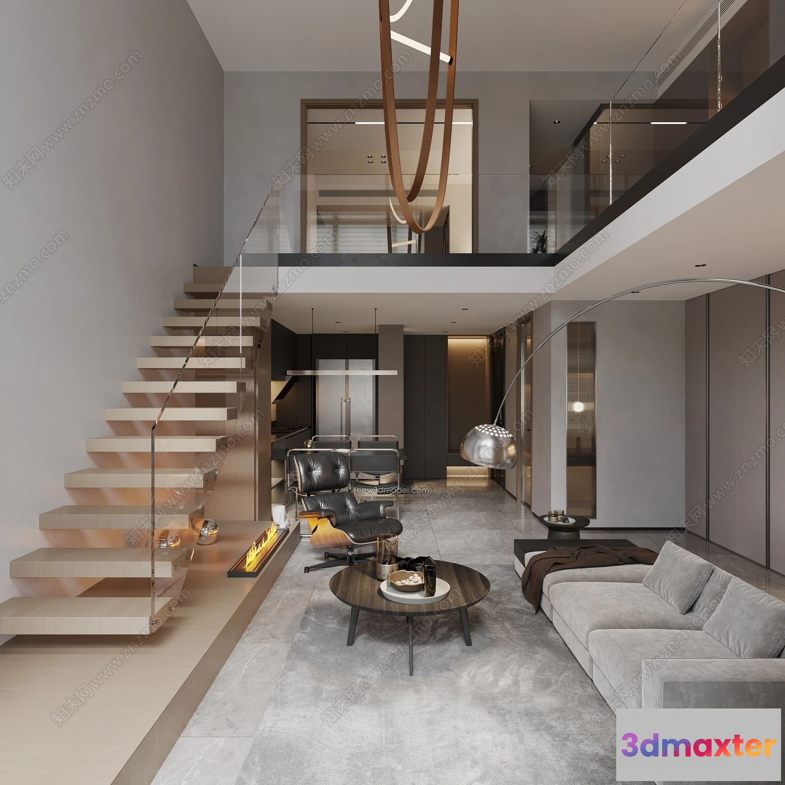 1387974 - Mezzanine Floor - 3D Interior Scene - 3D Models - Modern Style - 023 3D Max