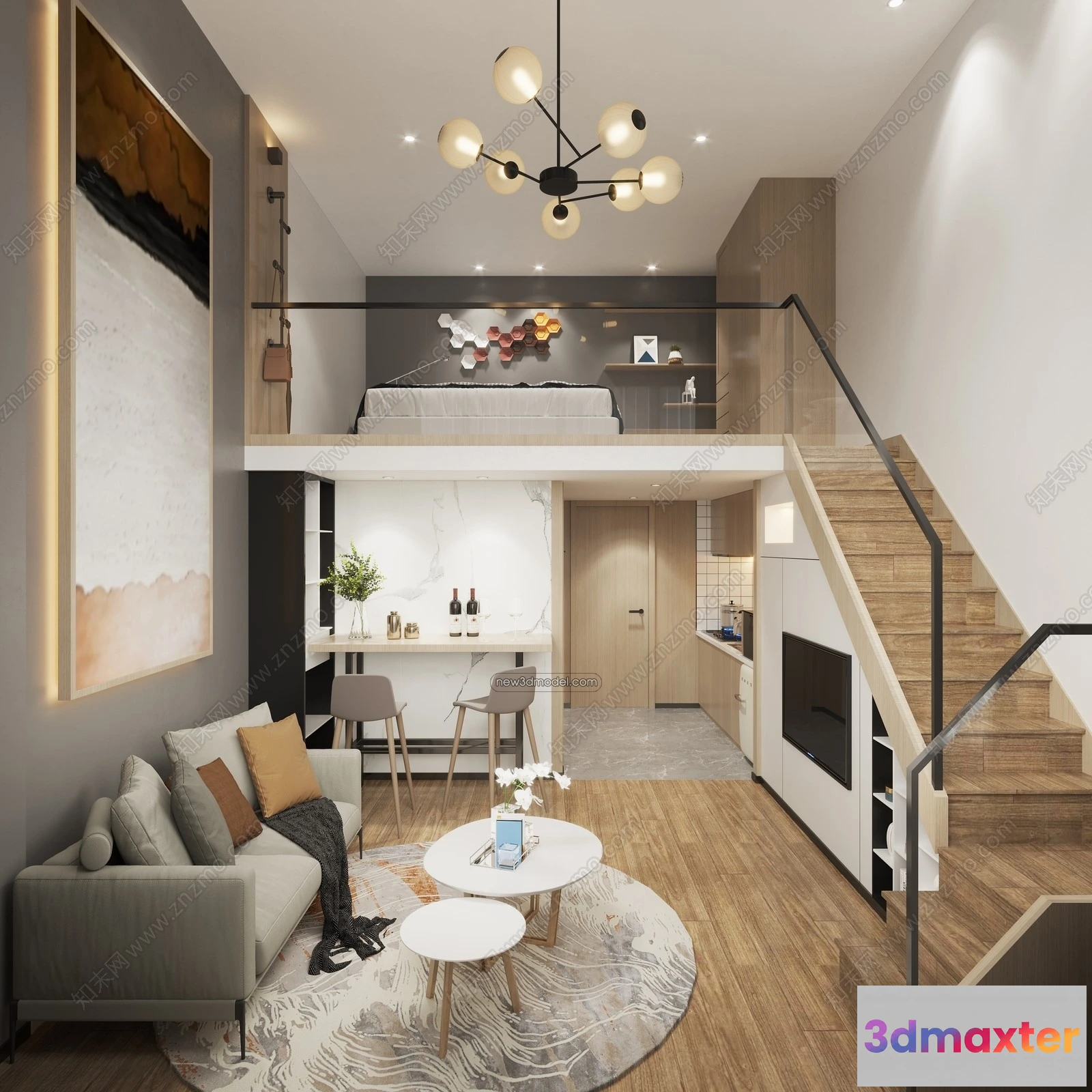 1388349 - Mezzanine Floor - 3D Interior Scene - 3D Models - Modern Style - 029 3D Max