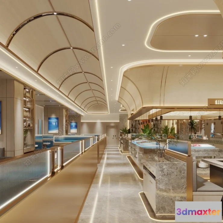 1388401 - Restaurant - Fastfood - 3D Interior Scenes - 024 3D Max