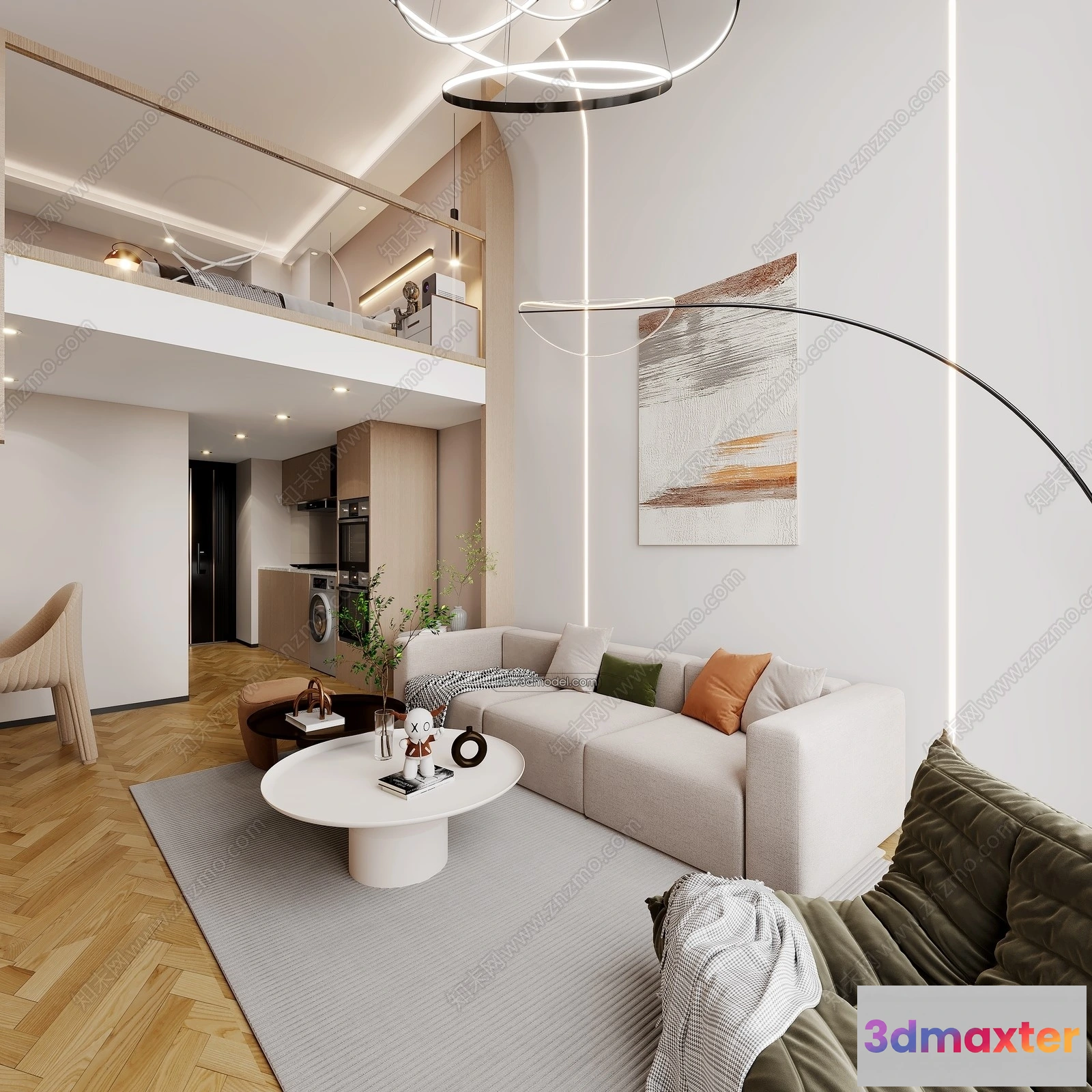 1388658 - Mezzanine Floor - 3D Interior Scene - 3D Models - Modern Style - 034 3D Max