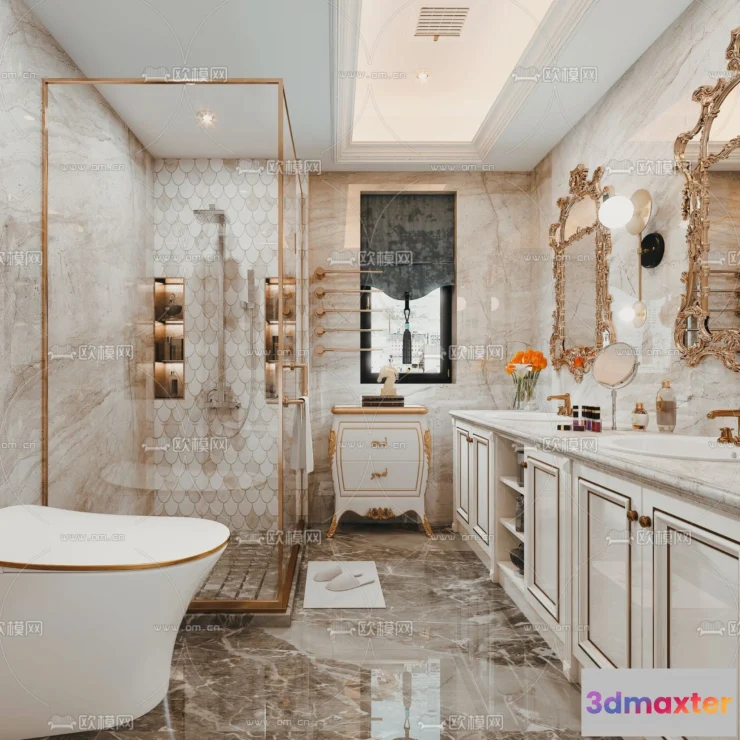 1388674 - Toilet - WC - France Style - Interior 3D Scene - 003 3D Max