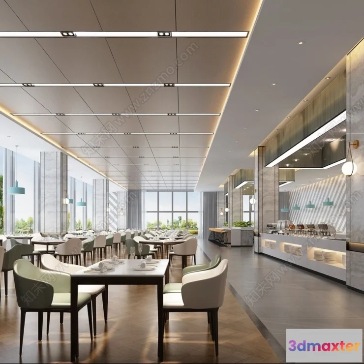 1388707 - Restaurant - Fastfood - 3D Interior Scenes - 029 3D Max