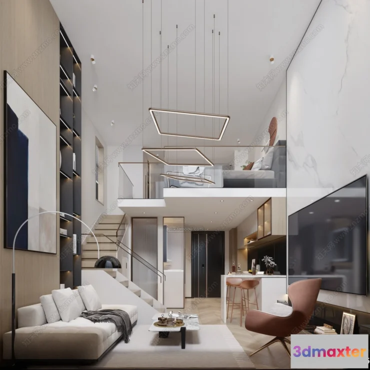 1388719 - Mezzanine Floor - 3D Interior Scene - 3D Models - Modern Style - 035 3D Max