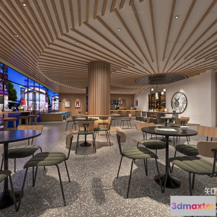 1388774 - Restaurant - Fastfood - 3D Interior Scenes - 030 3D Max