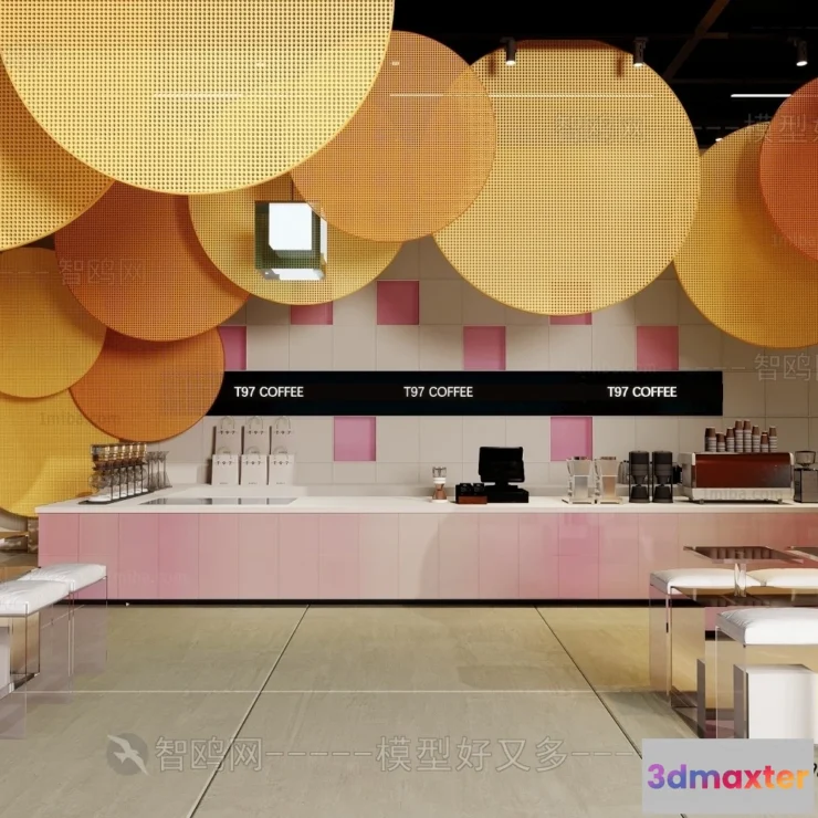 1388834 - Restaurant - Fastfood - 3D Interior Scenes - 031 3D Max