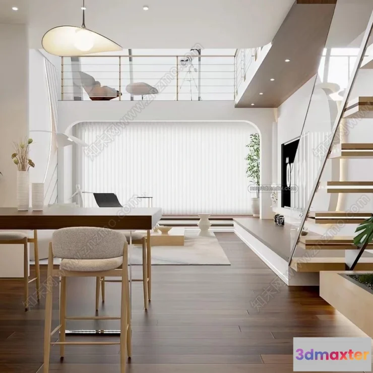 1388853 - Mezzanine Floor - 3D Interior Scene - 3D Models - Modern Style - 037 3D Max