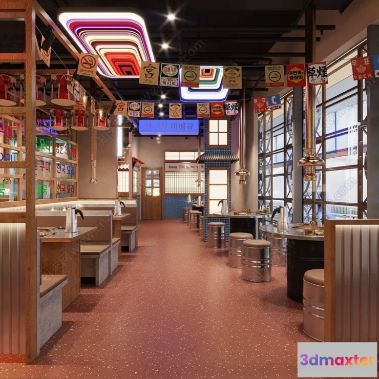 1389257 - Restaurant - Fastfood - 3D Interior Scenes - 037 3D Max
