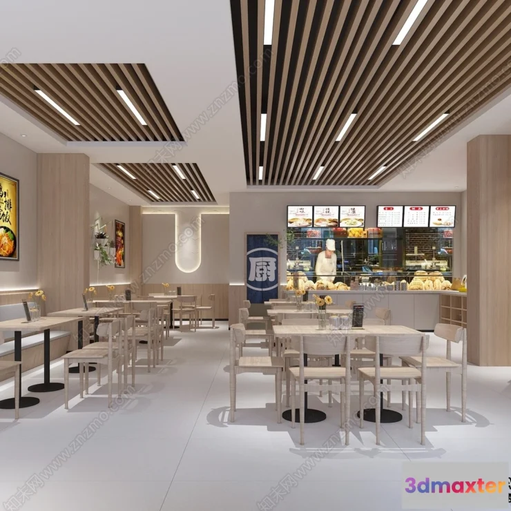 1389389 - Restaurant - Fastfood - 3D Interior Scenes - 039 3D Max