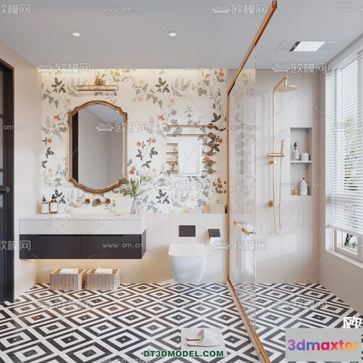 1389503 - Toilet - WC - France Style - Interior 3D Scene - 016 3D Max