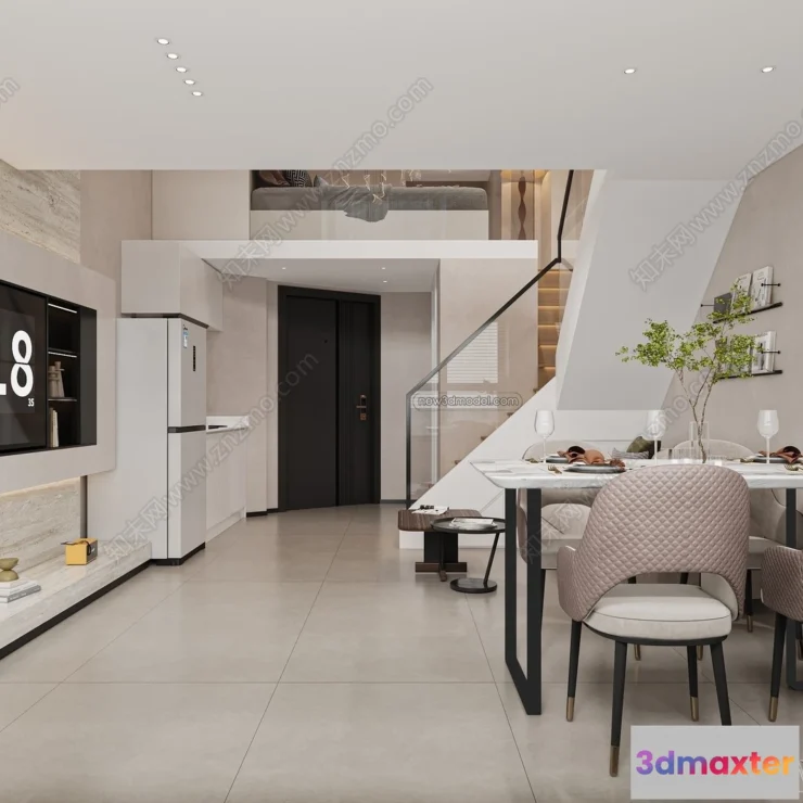 1389562 - Mezzanine Floor - 3D Interior Scene - 3D Models - Modern Style - 048 3D Max