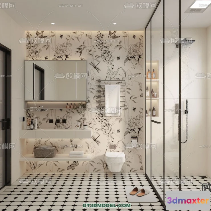 1389587 - Toilet - WC - France Style - Interior 3D Scene - 017 3D Max