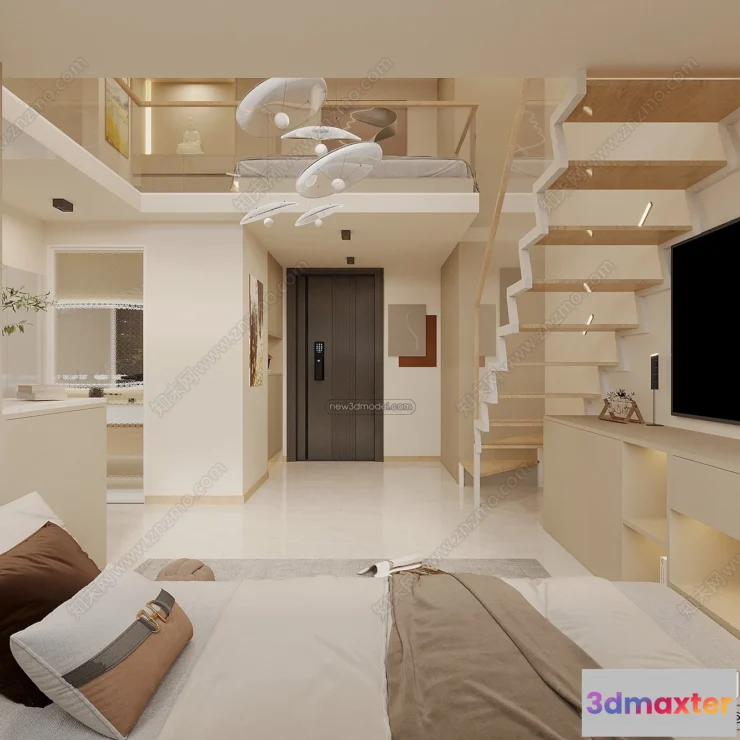 1389630 - Mezzanine Floor - 3D Interior Scene - 3D Models - Modern Style - 049 3D Max