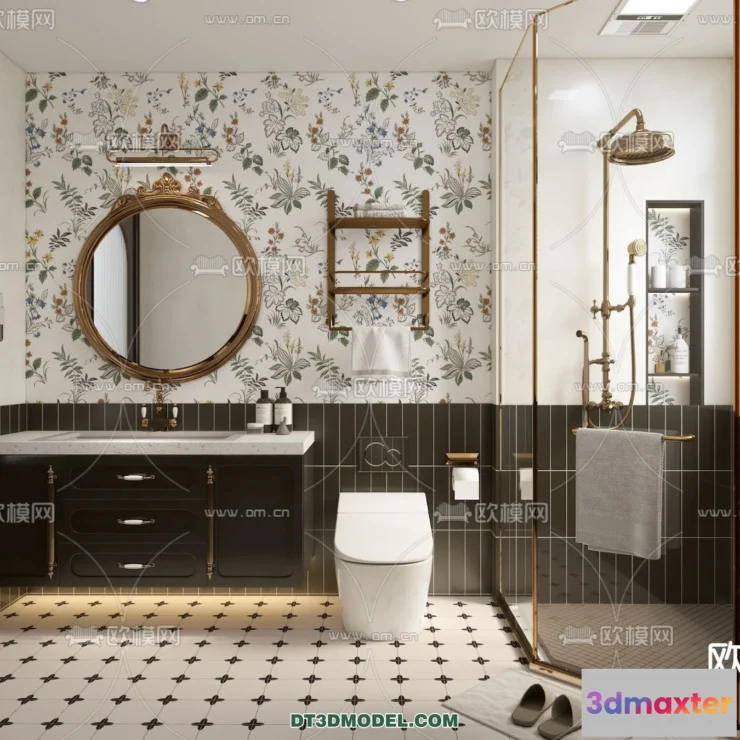 1389653 - Toilet - WC - France Style - Interior 3D Scene - 018 3D Max