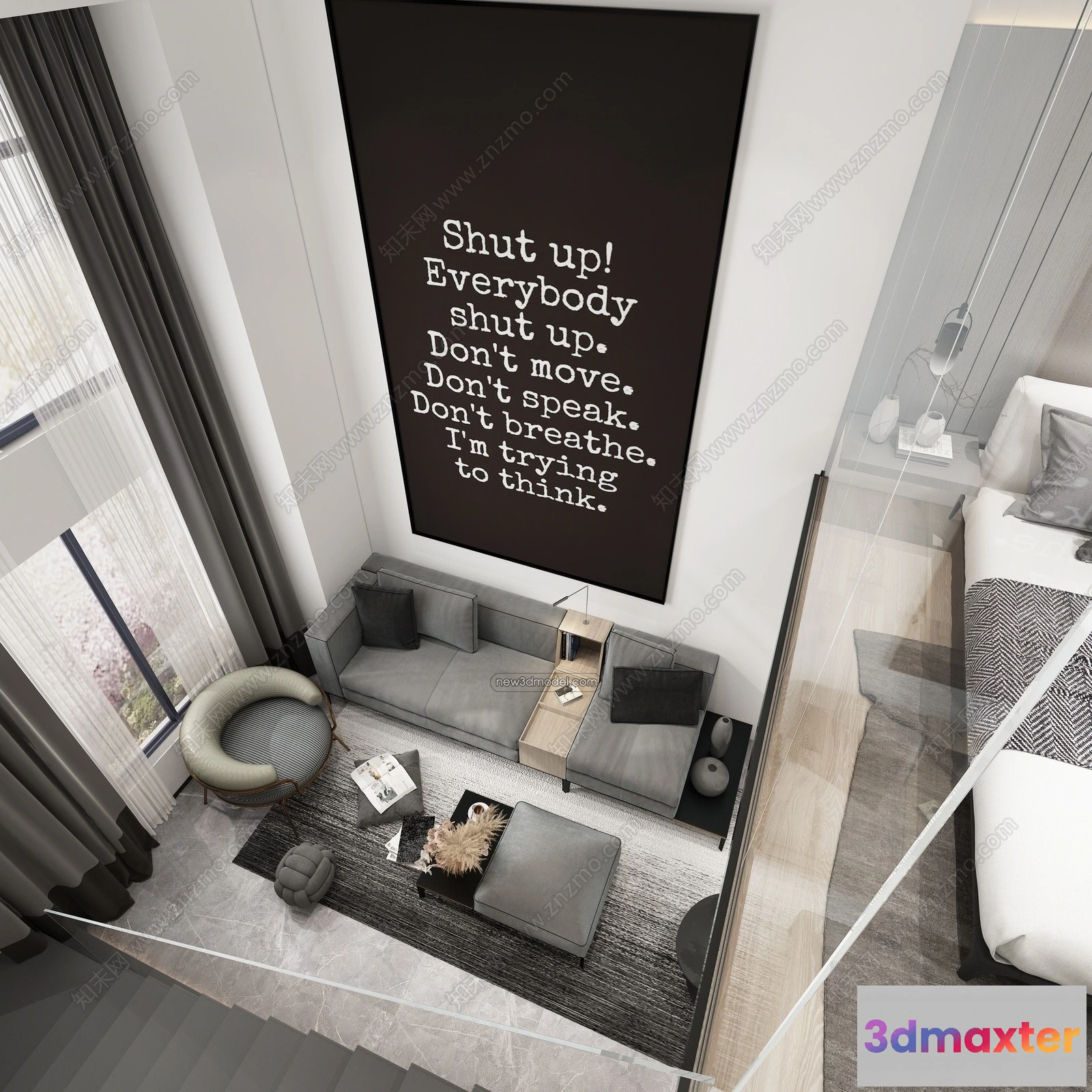 1389695 - Mezzanine Floor - 3D Interior Scene - 3D Models - Modern Style - 050 3D Max