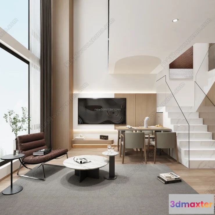 1389831 - Mezzanine Floor - 3D Interior Scene - 3D Models - Modern Style - 052 3D Max