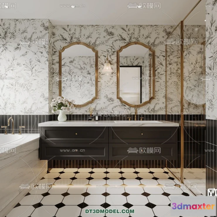 1389861 - Toilet - WC - France Style - Interior 3D Scene - 021 3D Max