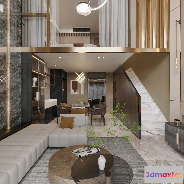 1389953 - Mezzanine Floor - 3D Interior Scene - 3D Models - Modern Style - 054 3D Max